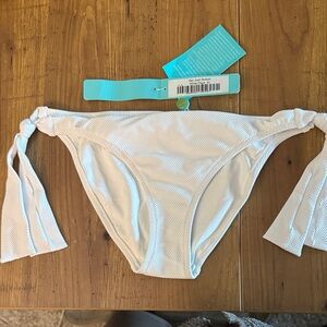 Melissa Odabash White Textured Bikini Bottom